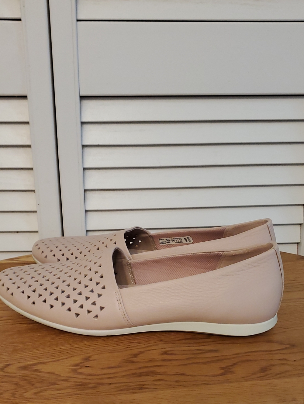 Ecco Pink Blush Touch Leather Ballerina Flats Loafers, Size 8 - Picture 7 of 10